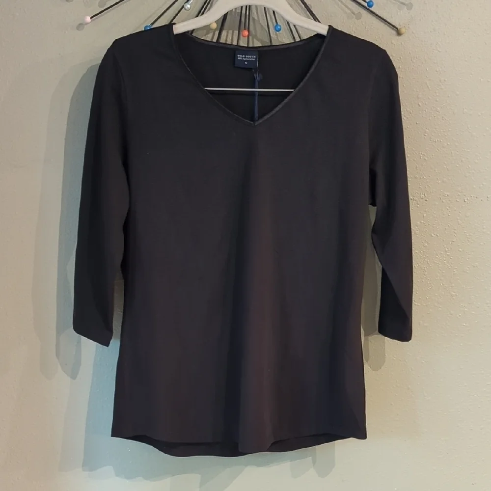 Black Wild South Qtr Sleeve Supima Cotton Size 12 Black Designed In New Zealand